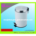 20 L Stainless Steel White Round Pedal waste bin
